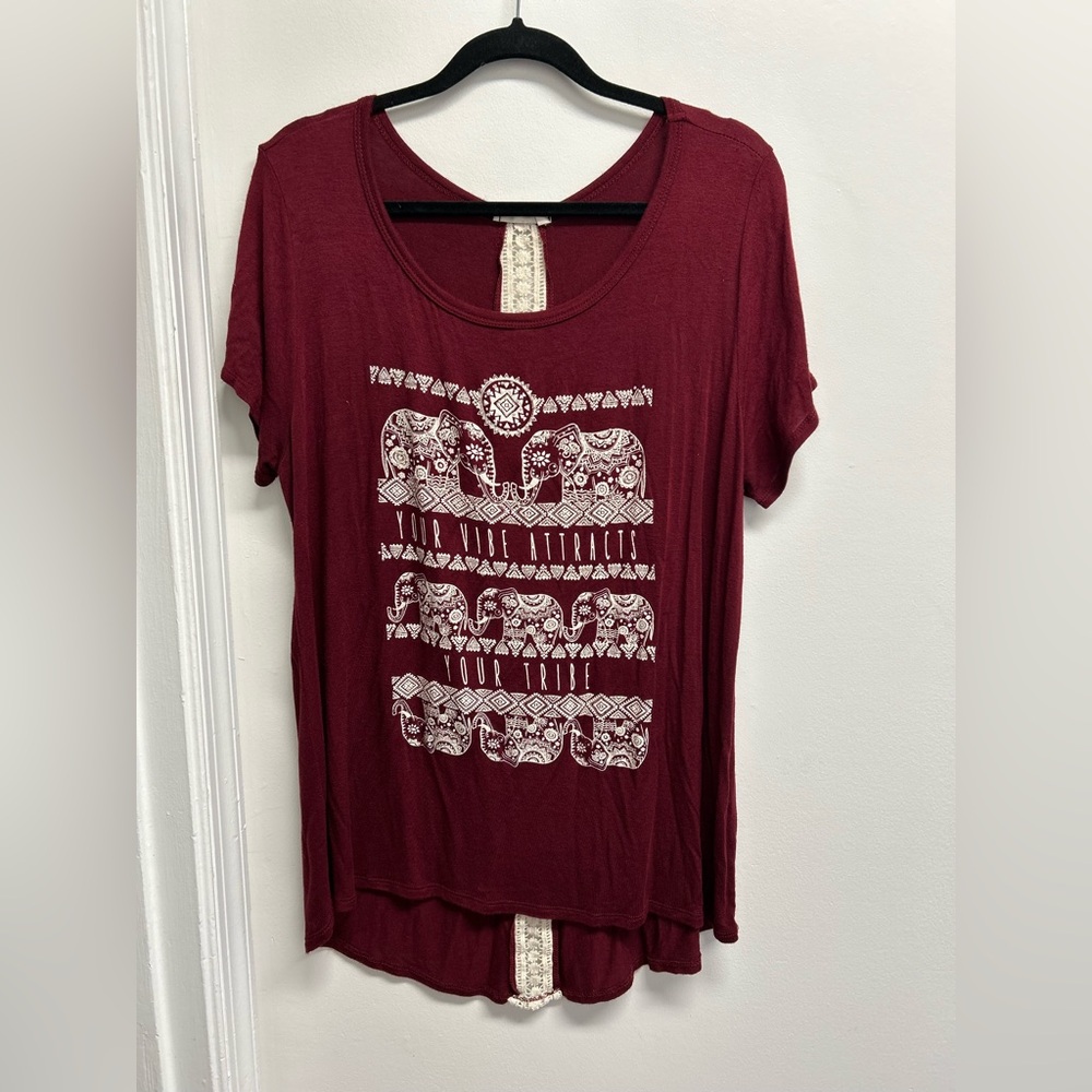 French Pastry Burgundy Elephant Graphic Tee